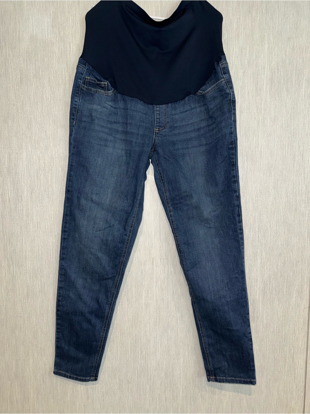 Time and Tru Dark Blue Jeans with Black Waist Panel